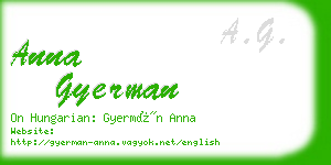 anna gyerman business card